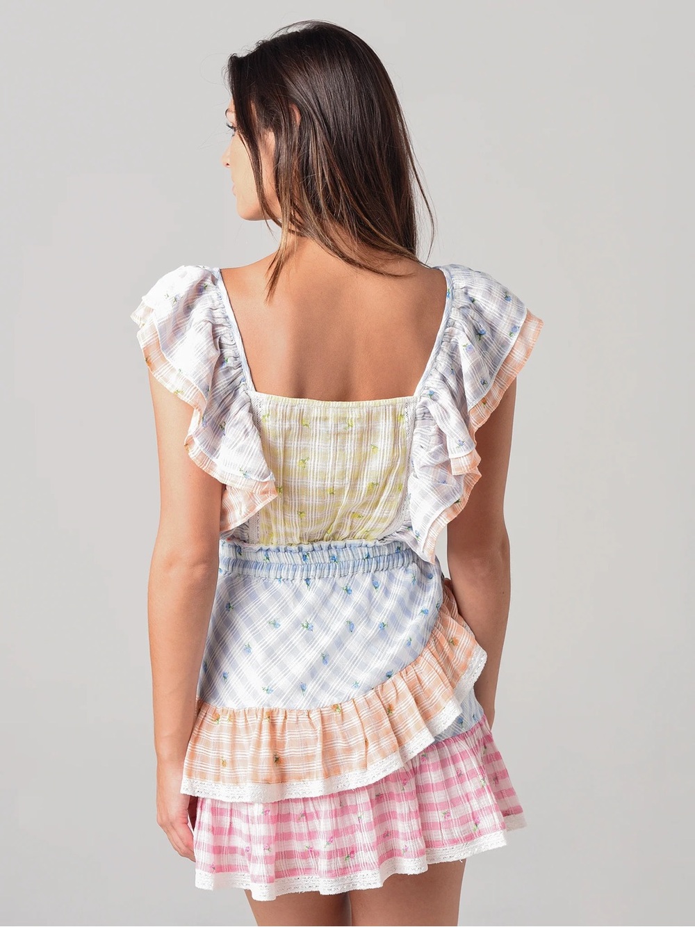 LoveShackFancy Pastel Multi-Color Ruffled Mini Dress - Picture 5 of 6